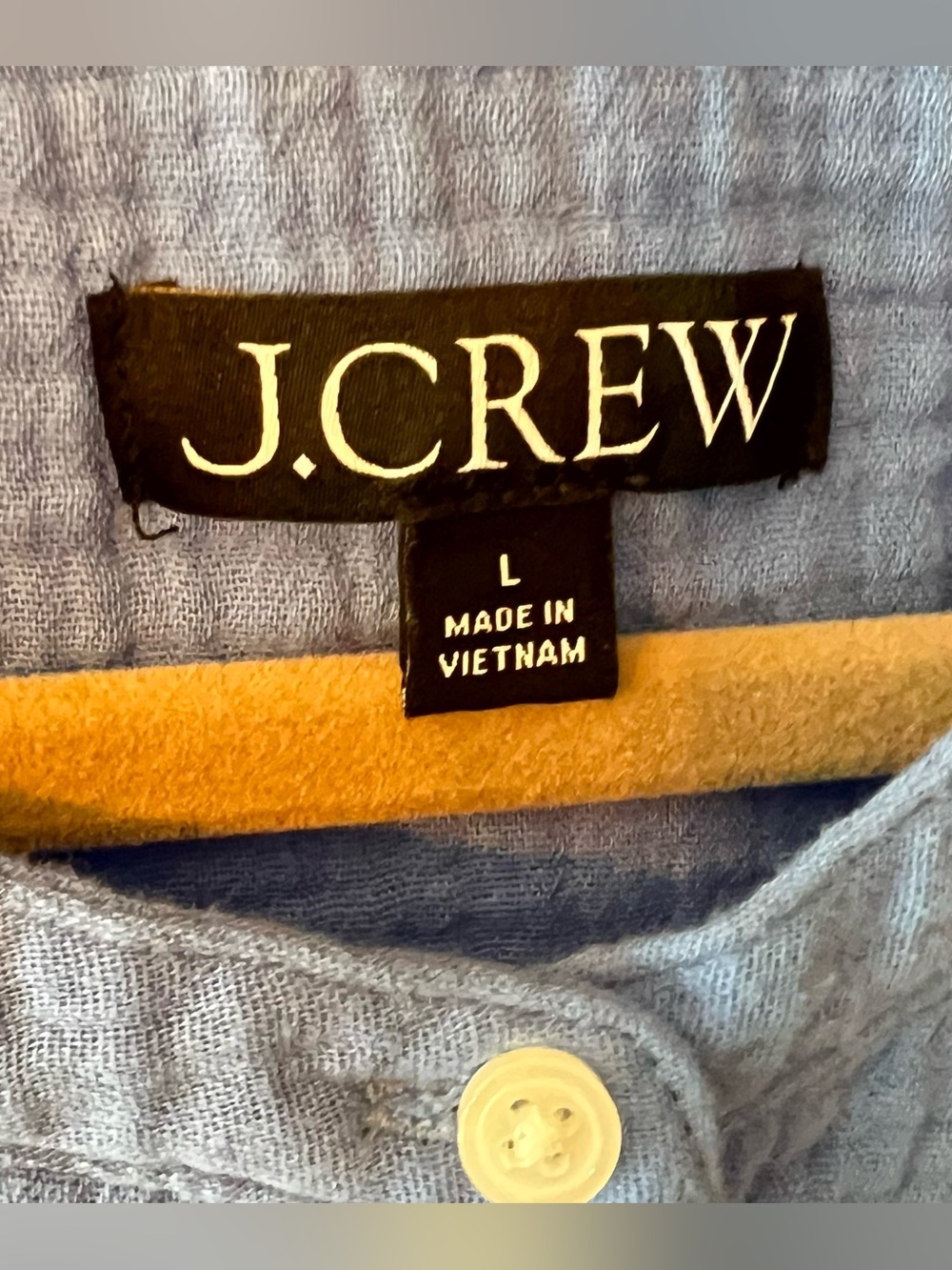 J.Crew Cora Soft Sleeveless Button Henley Top Blue EauC Sz Large - Picture 8 of 8